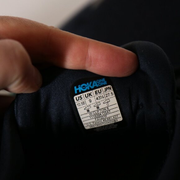 Hoka Women Clifton 8 Outer Space Atlantis 10.5 Navy Purple Shoes Running 1119394 - Picture 5 of 9